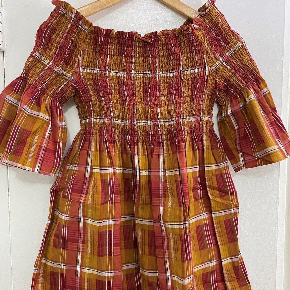 Zara Short Plaid Dress, Premium Denim Collection - Size M